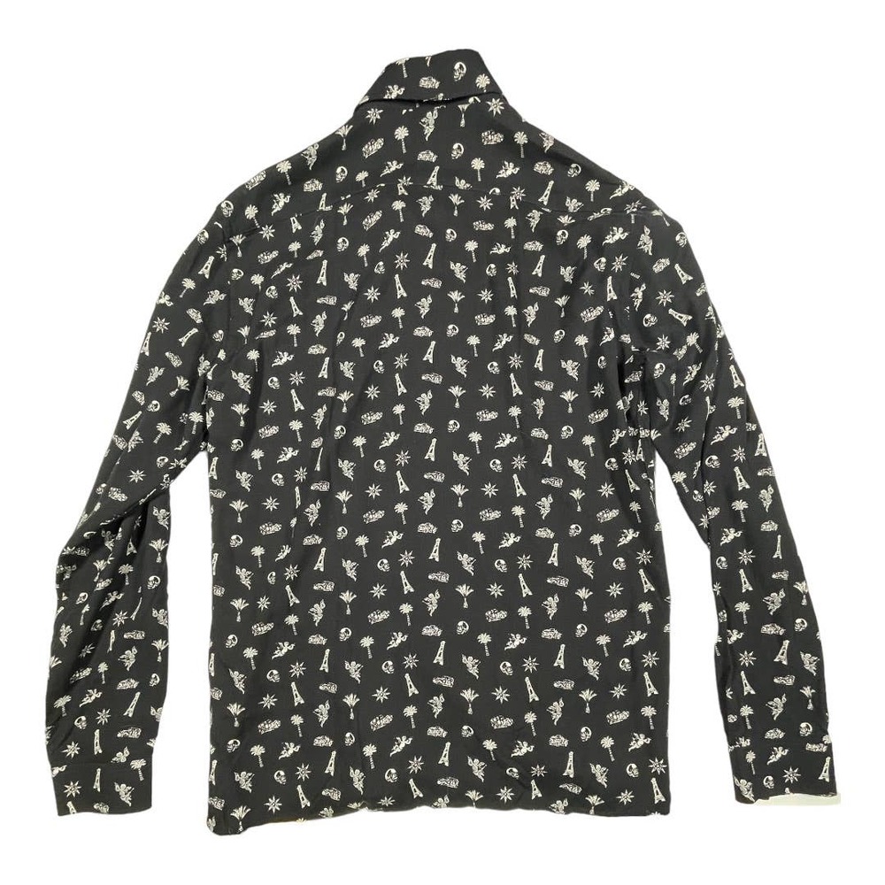 The Kooples Crazy Cartoon Slim Fit Shirt Black Viscose Med NWT - Picture 3 of 9